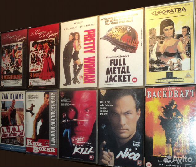 VHS. Брюс Ли, Ван Дамм, Шварц и др.короли Боевиков