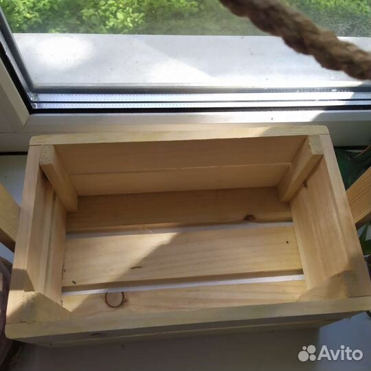 Деревянный ящик-корзина для цветов, интерьера