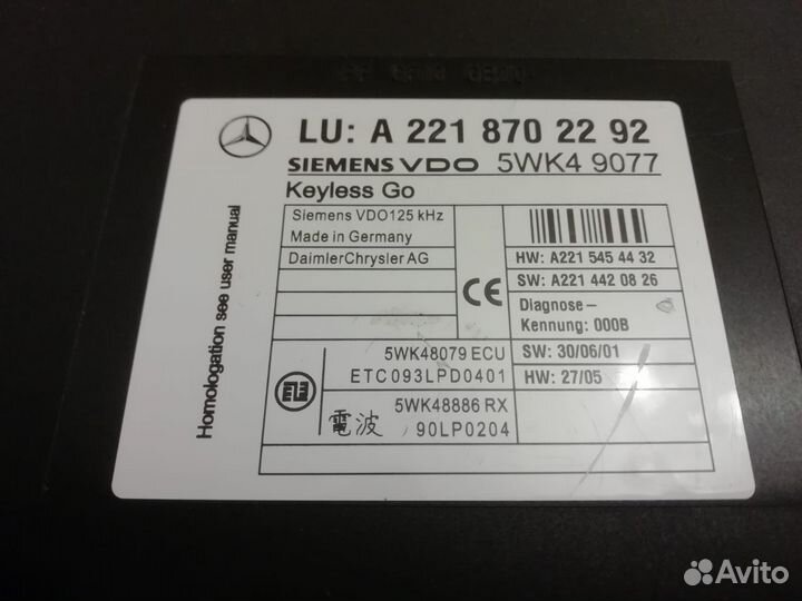 Блок бесключевого доступа