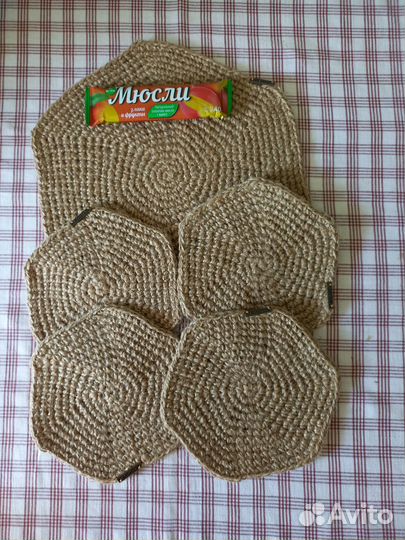 Салфетки, корзинки из джута