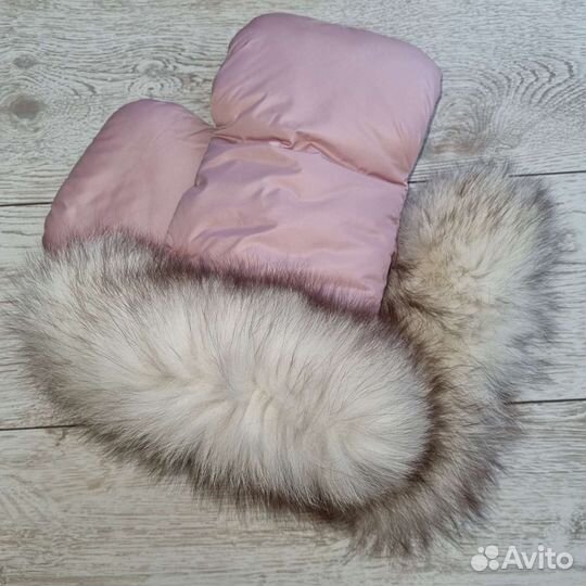 Муфта варежки для коляски с нат. мех