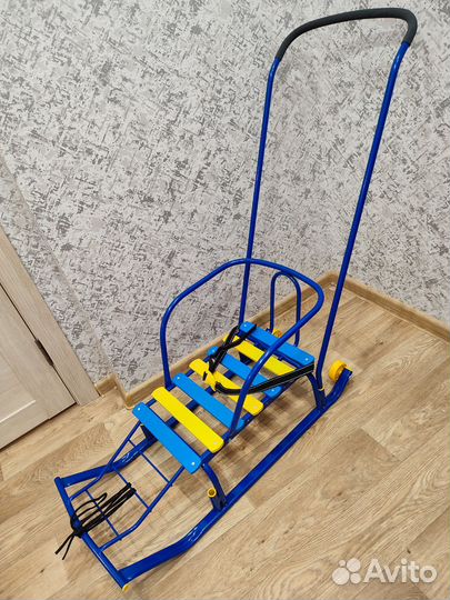 Новые санки с ручкой Ника Тимка 5, в подарок чехол