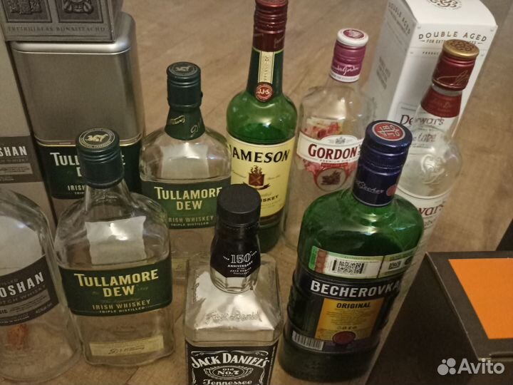 Коллекция бутылок от элитного алкоголя