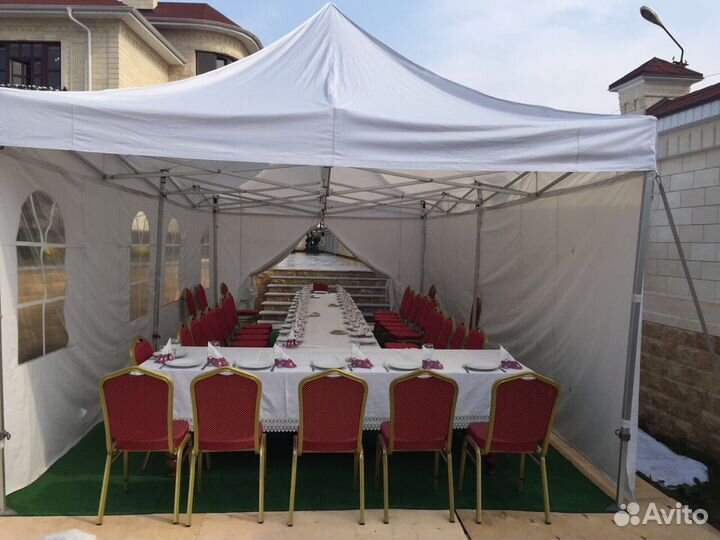 Аренда шатра с полом и ковролином, и без