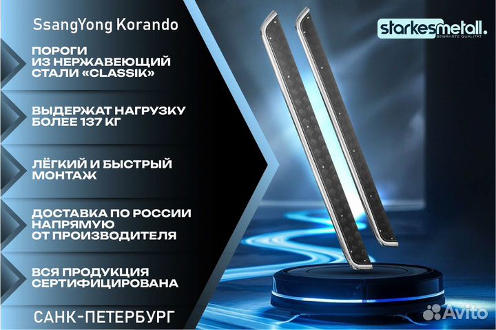 Подножки SsangYong Korando TOR