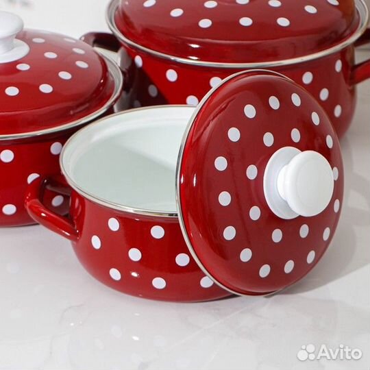 Набор кастрюль 'Моника', 3 предмета 1,5 л, 2 л, 3