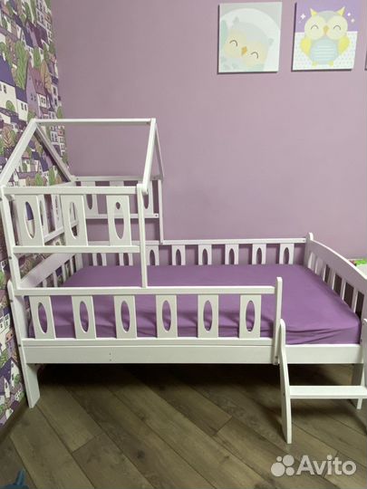 Кровать детская домик с матрасом