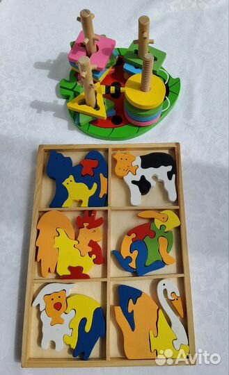 Деревянные пазлы 3D, paзвивaющая игpушкa