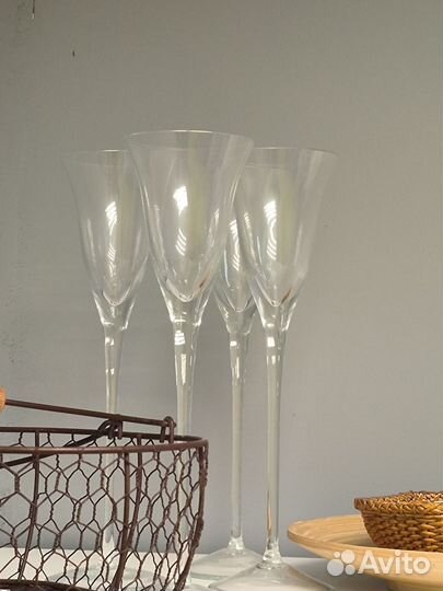 Бокалы для шампанского большие 4 шт