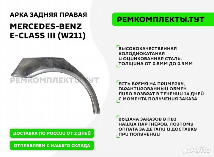 Арка задняя правая Mercedes-Benz W211