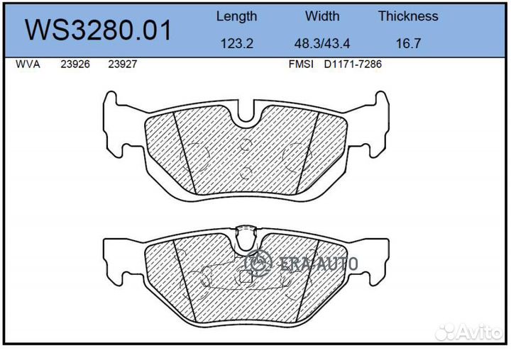 Jeenice WS328001 Колодки тормозные дисковые зад