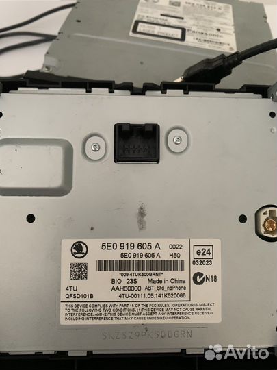 Штатная магнитола на skoda octavia a7