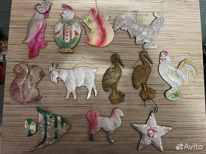 Елочные игрушки СССР картонные