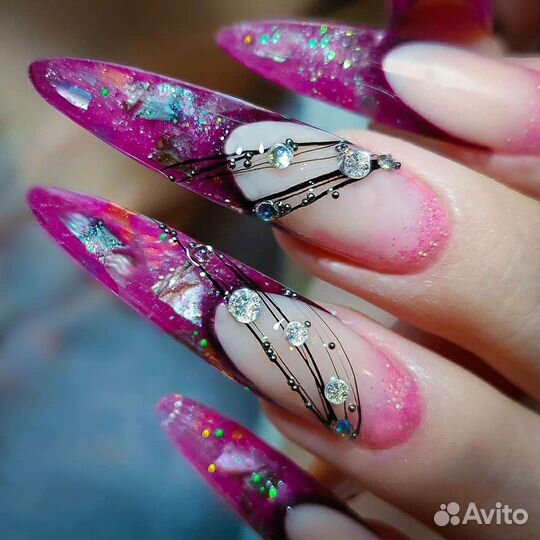 Выкладной френч модели наращивание ногтей