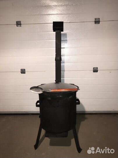 Комплект казан чугунный 12 литров и печь с трубой