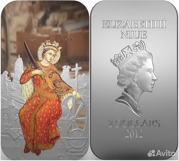 Ниуэ 2 доллара, Св.Великомученица Екатерина серебр