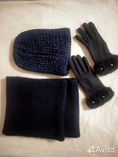 Комплект шапка и снуд женский