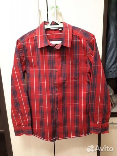 Рубашки,2шт, на мальчика, рост 152см, синяя и крас