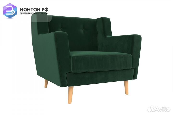 Кресло Брайтон велюр зелёный
