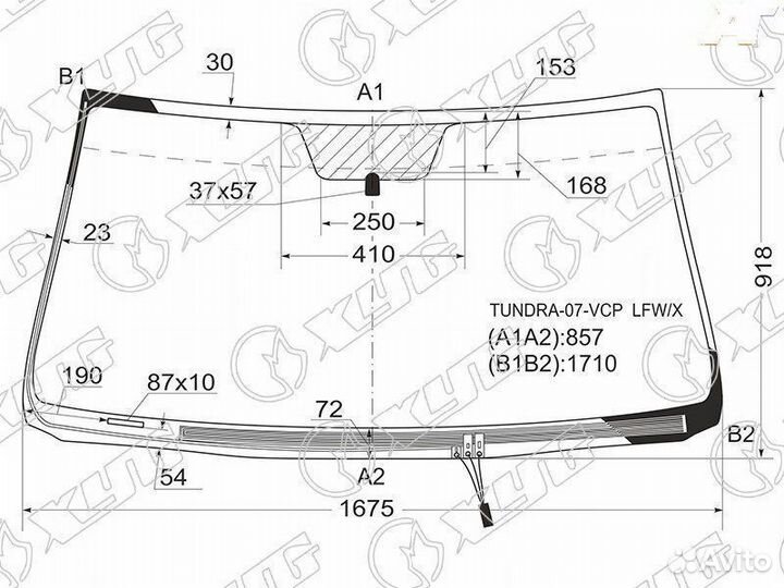 Стекло лобовое Toyota Tundra с 2006 по 2022 гг