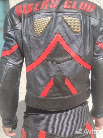 Мотокомбинезон 54 р раздельный, нат кожа