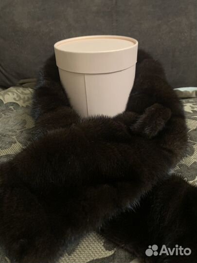 Воротник,шарф из норки.Махагон