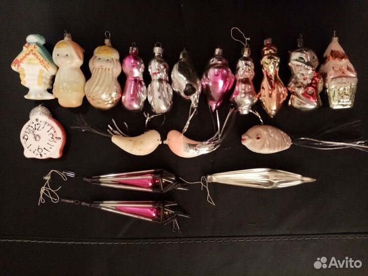 Елочные игрушки и гирлянда СССР