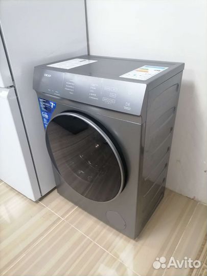 Стиральная машинка новая серая на 7 кг пар Dexp