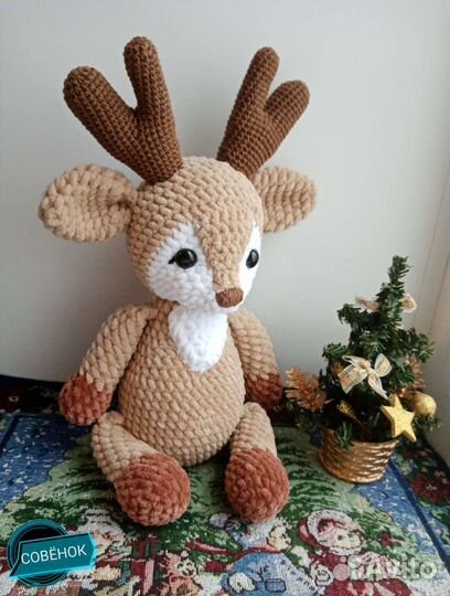 Вязаный Оленёнок. Ручная работа