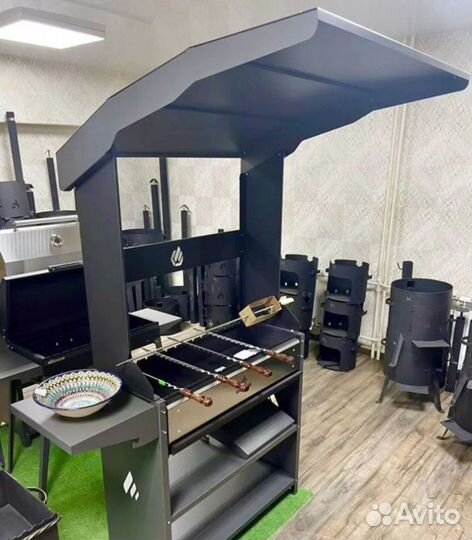 Мангал с крышей гриль барбекю