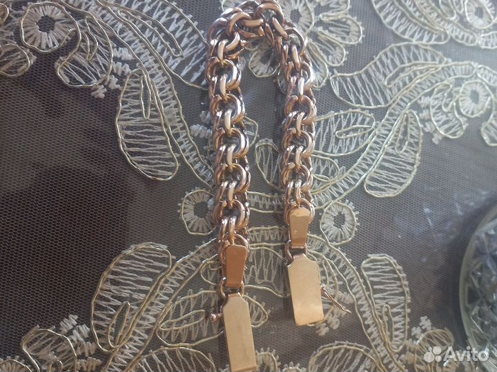 Мужской золотой браслет бисмарк