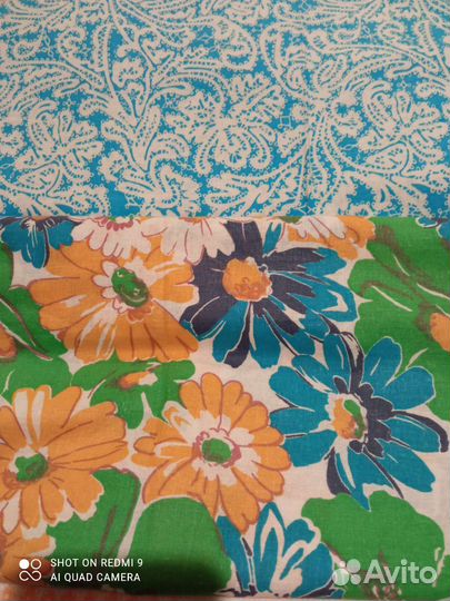 Ткань отрезы хлопок лен СССР