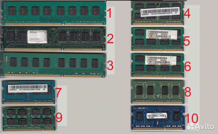 Оперативная память DDR2, DDR3 от 1GB до 8GB