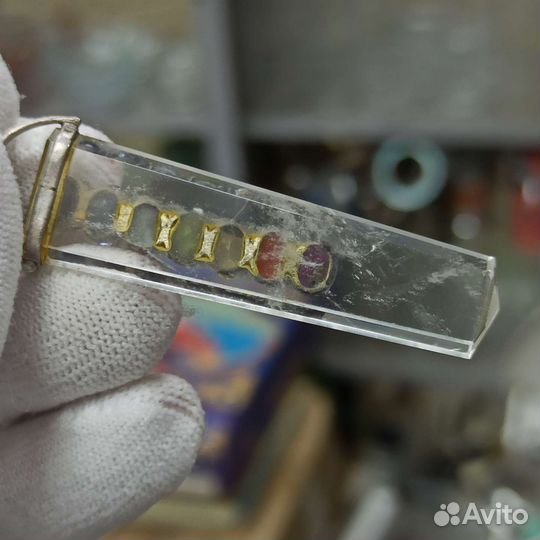 Кулон Горный Хрусталь Самоцветы Серебро Ретро