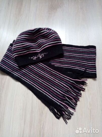 Берет +шарф, шерсть