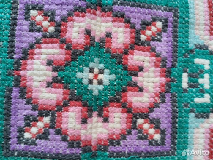 Старинная вышивка крестиком,скатерть времён СССР