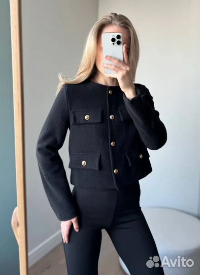 Твидовый жакет zara