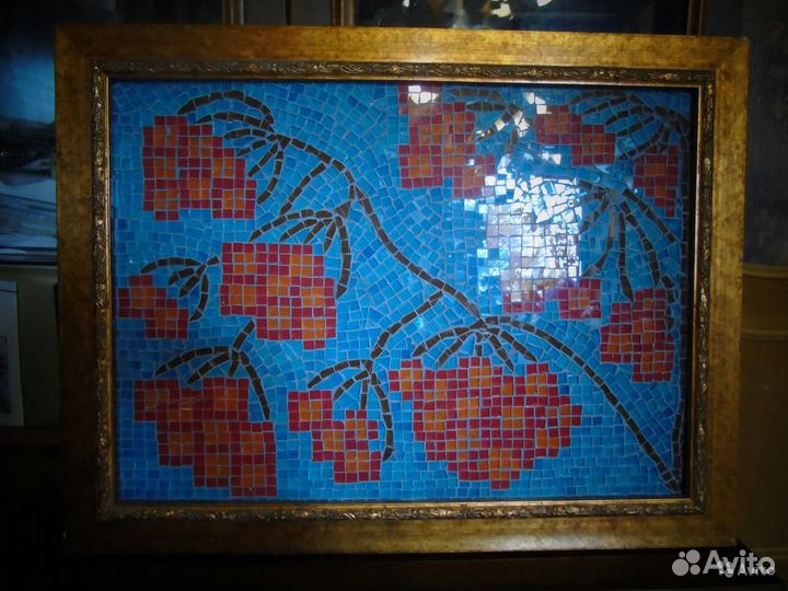 Мозаичное панно из стекла 60х70. Авторская работа