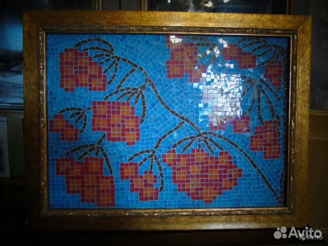 Мозаичное панно из стекла 60х70. Авторская работа