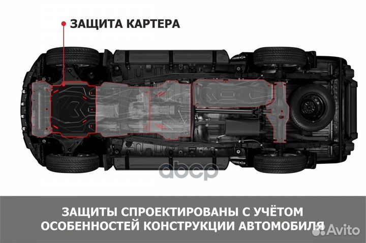 Защита картера LADA 2121 (4X4) 19- (крепеж в ко