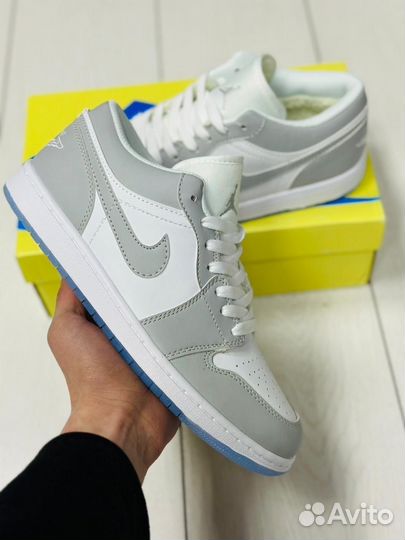 Зимние Кроссовки Air Jordan 1 Low Wolf Grey