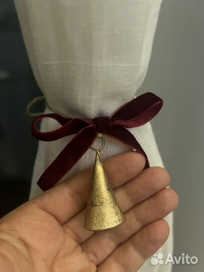 Бархатный бант, ретро колокольчик, винтаж