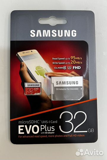 Карта памяти Micro SD для Samsung EVO Plus 32 гб