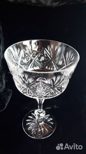 Хрустальная конфетница на ножке СССР