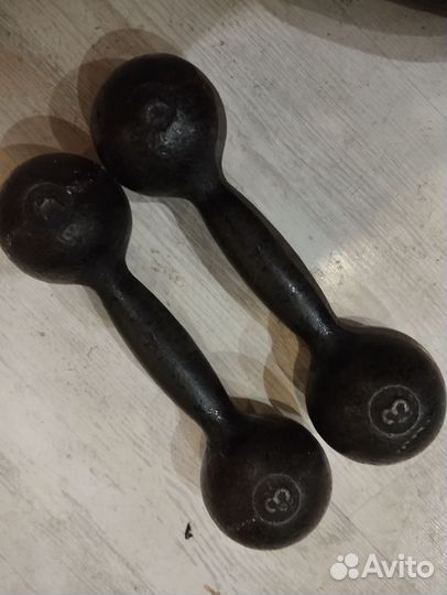 Гиря чугунная 16 кг Гантели 3 кг