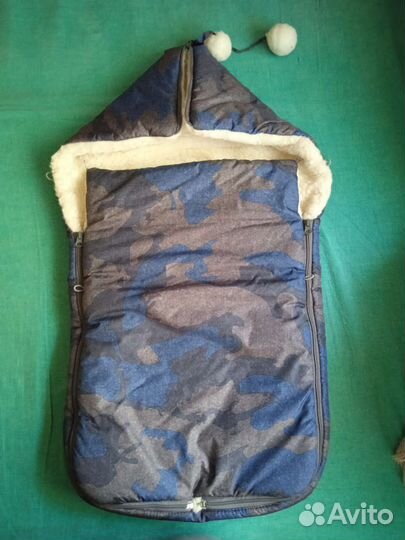 Зимний конверт в коляску на овчине