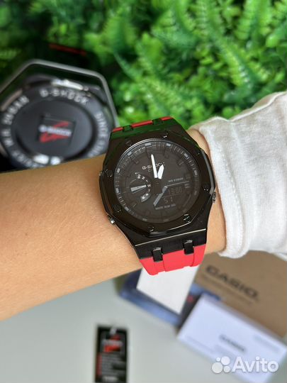 Часы casio g shock ga 2100 custom красные