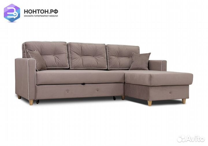 Диван угловой дельфин Айрин светло-коричневый