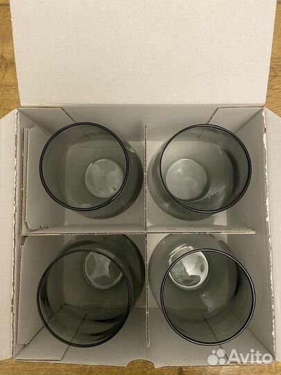 Новые бокалы IKEA Ivrig серые 4 шт