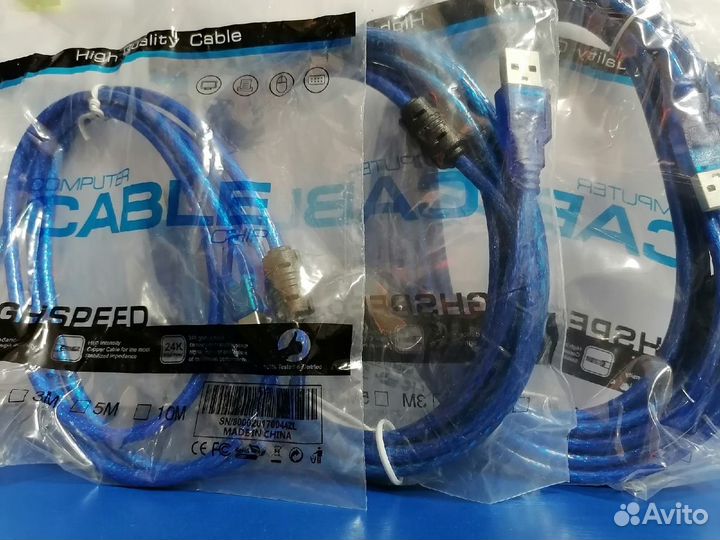 Кабели USB2.0 AM-USB2.0 BM (для принтеров)